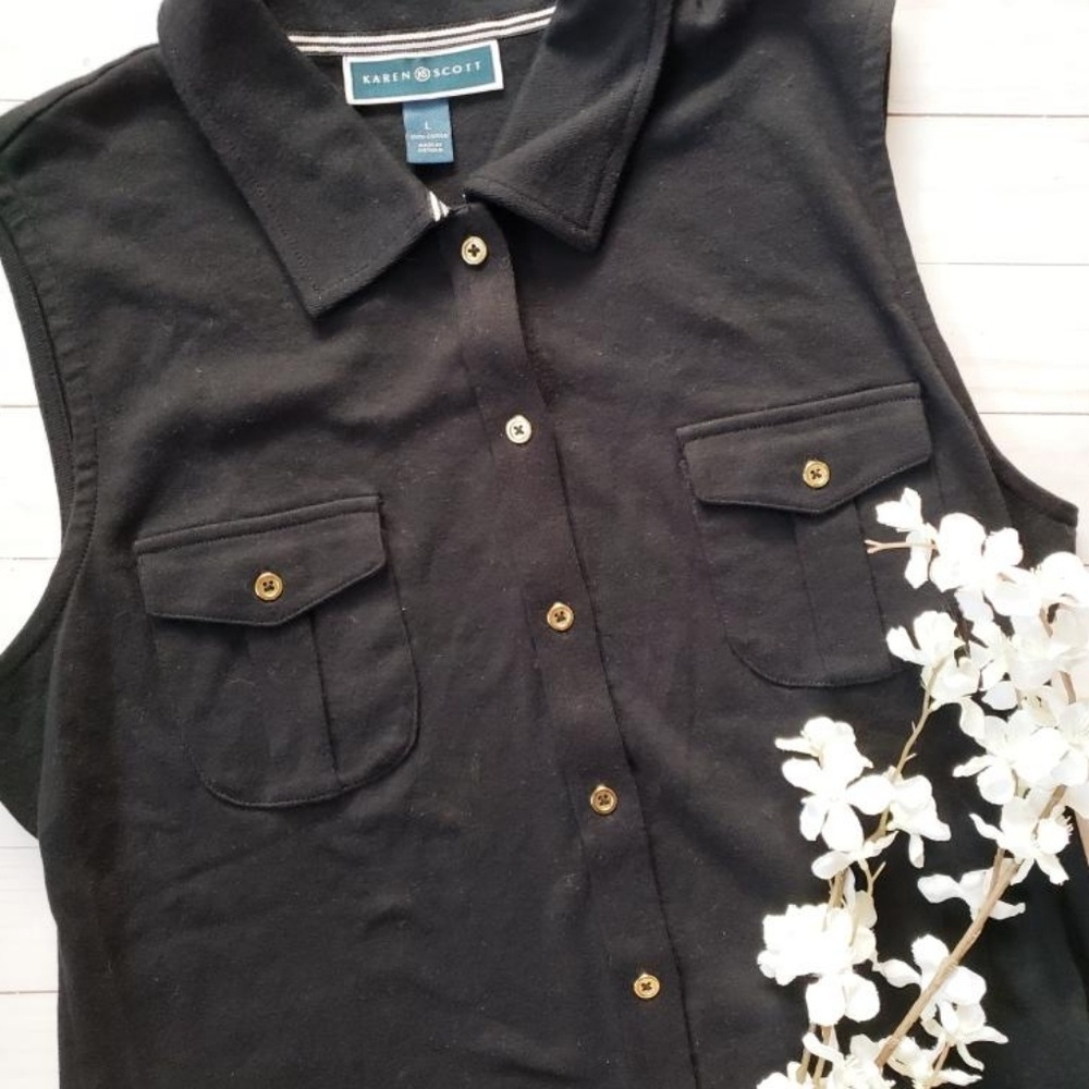 Karen Scott Button Up Tank